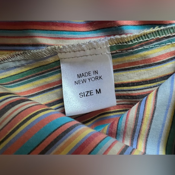 Petersyn Arabella Sunset Cold Shoulder Striped Cotton Avant Garde-esque Blouse M - Picture 13 of 14